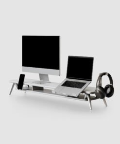 Monitor Riser with Open Storage Slot