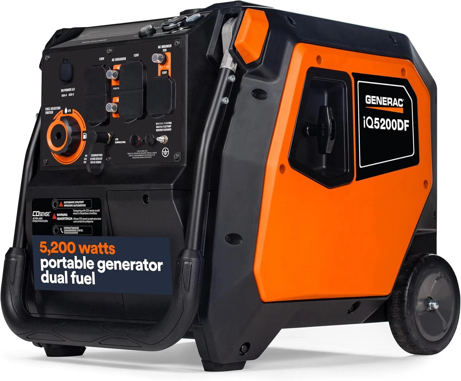 Generac iQ5200 DF 3900 Watt Electric Start Dual Fuel Inverter Generators. - Image 6