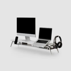 Monitor Riser with Open Storage Slot