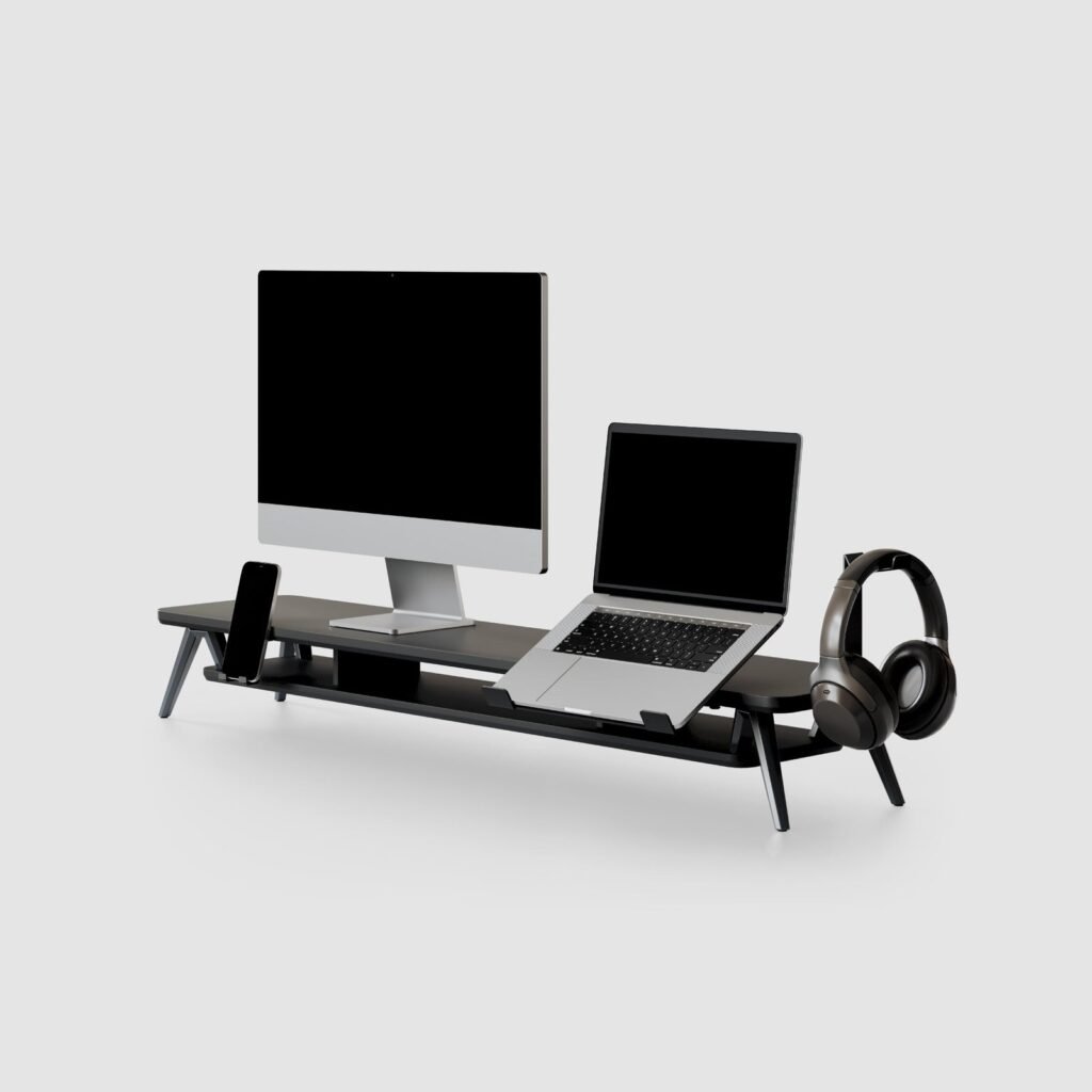 Wide Surface Desktop Monitor Riser