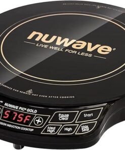 Nuwave Gold Precision Induction Cooktop, Portable, Powerful with Large 8” Heating Coil,100°F to 575°F, 3 Wattage Settings, 12” Heat-Resistant Cooking Surface