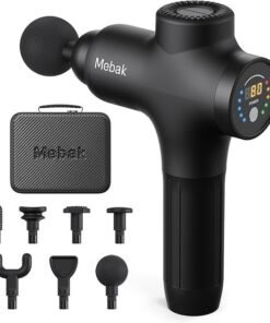 Mebak 3 Massage Gun, Massage Gun Deep Tissue for Athletes, Professional Muscle Percussion Massager, Massager for Shoulder Leg Back Body Pain Relief, Quiet Portable Sport Tool, Gifts for Him