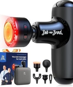 BOB AND BRAD Q2 Ultra Mini Massage Gun with Red Light Infrared Heating Head, Pocket-Sized Deep Tissue Massager for Muscle Therapy, HSA Portable Percussion Massage Gun for Pain Relief FSA Eligible