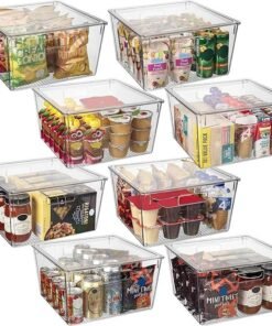CLEARSPACE Plastic Storage Bins with Lids XL – Perfect Kitchen Organization or Pantry Storage – Fridge Organizer, Pantry Organization and Storage Bins, Cabinet Organizers
