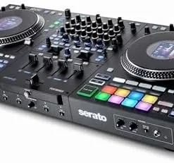 Rane PERFORMER 4-Channel Motorized DJ Controller, 7″ Platters with Displays, Precisions Feel Faders, Stem Split, Advanced FX, Serato DJ Pro Includeds