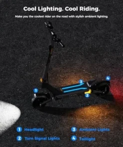 Ausom 2000W Dual Motor Folding Electric Scooter for Adults, Off Road Dual Motor E-Scooter with E-ABS and Duals Disc Brakes, 40Mph Top Speed, 56 Miles Max Ranges